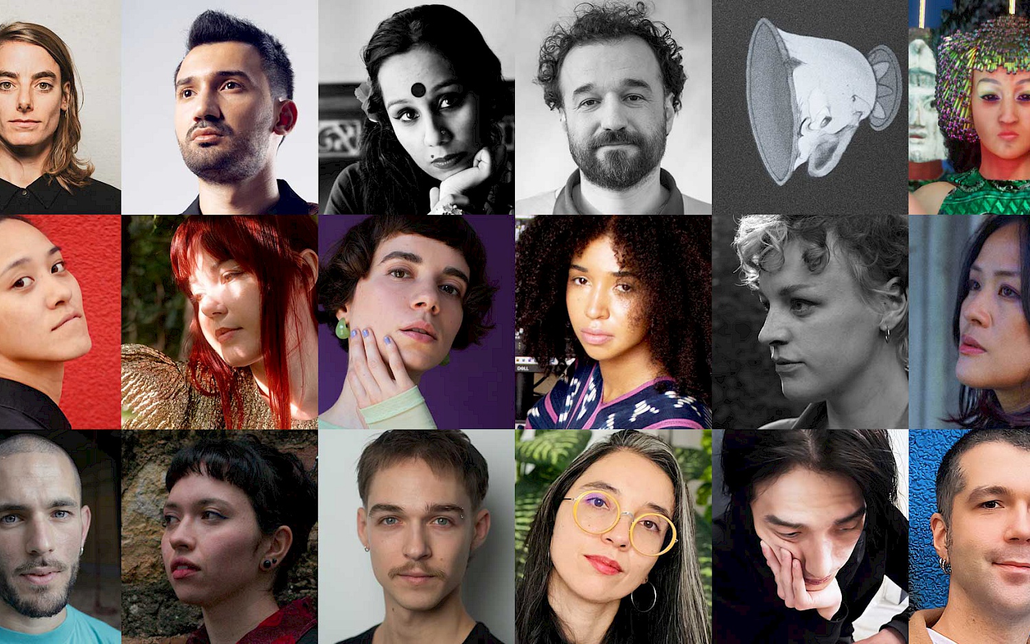 Potraits der 18 Nominierten in einer Collage