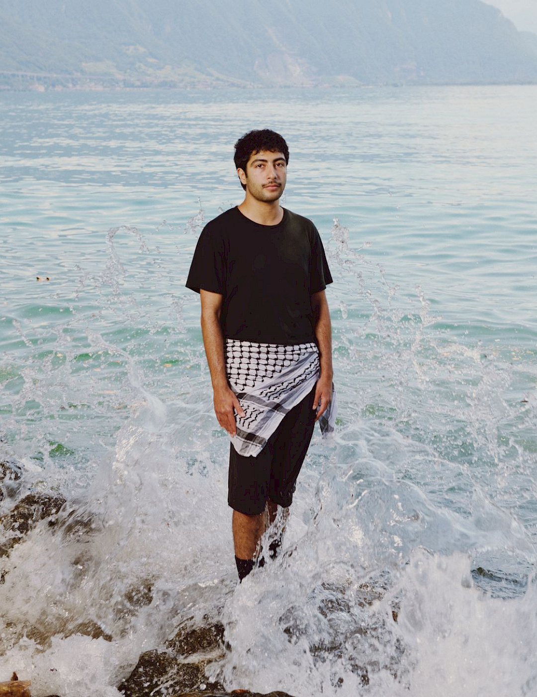 Matthieu Croisier Portrait of the Artist, surrounded by water.